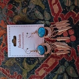 Bohemian Earrings Turquoise and Gold